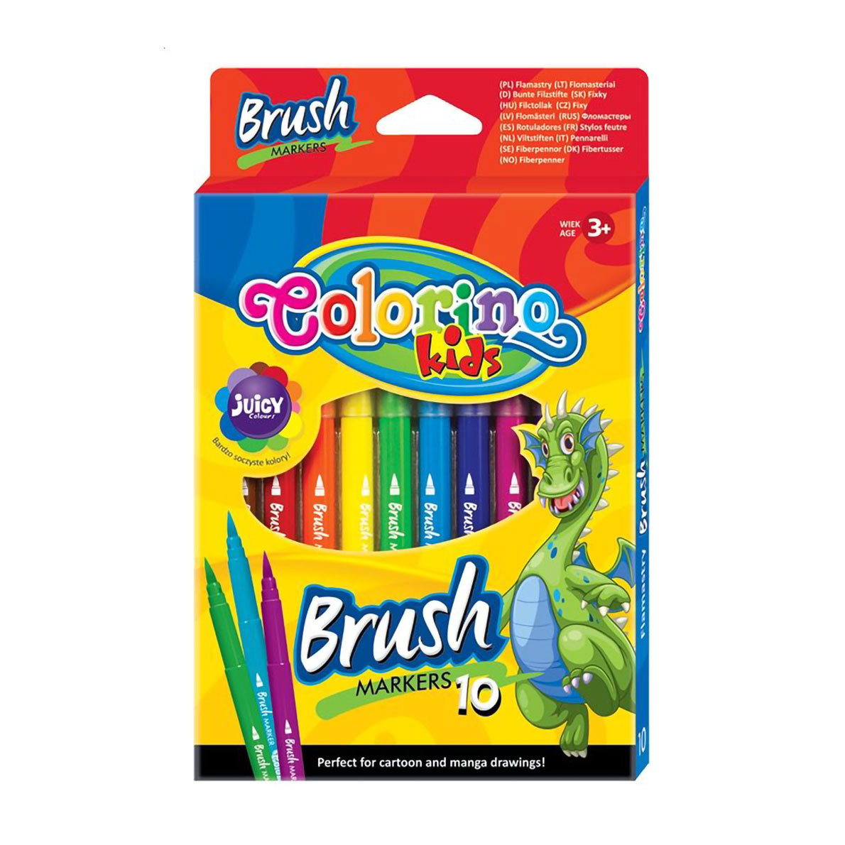 Набір кольорових фломастерів Colorino Kids Brush, від 3 років, 10 шт (65610PTR)